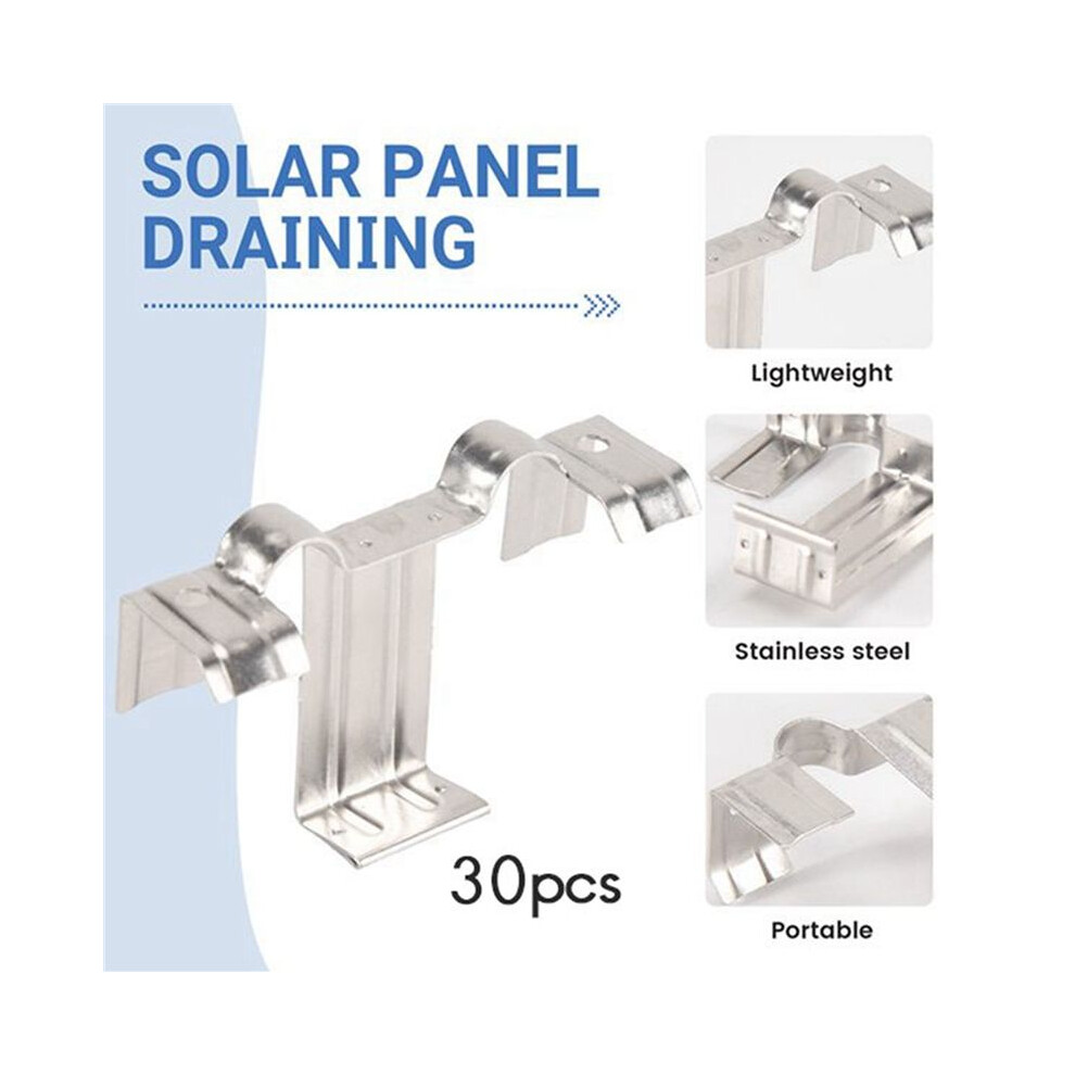 60Pcs Photovoltaic Panel Drainage Buckle Plate Solar Panel Water Drain Clip For Solar Panel Draining 30Mm 4712254866214