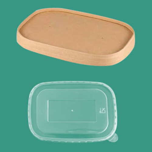 10 tapas de papel rectangulares desechables para envases de comida rápida, estilo: tapa de PP. 1