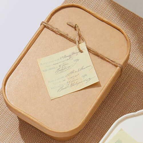 10 tapas de papel rectangulares desechables para envases de comida rápida, estilo: tapa de PP. 2
