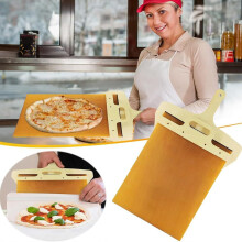 2 stuks schuifbare pizzascheppen/pizzaschijven, de pizzaschijf die pizza perfect verplaatst, anti-aanbaklaag - Speciaal cadeau