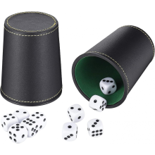 Leather Dice Cup Set, Leatherette Dice Cup Shaker With 10 Dot Dices For For Playing Games Party Toy Gifts2pcs)_Special Gift