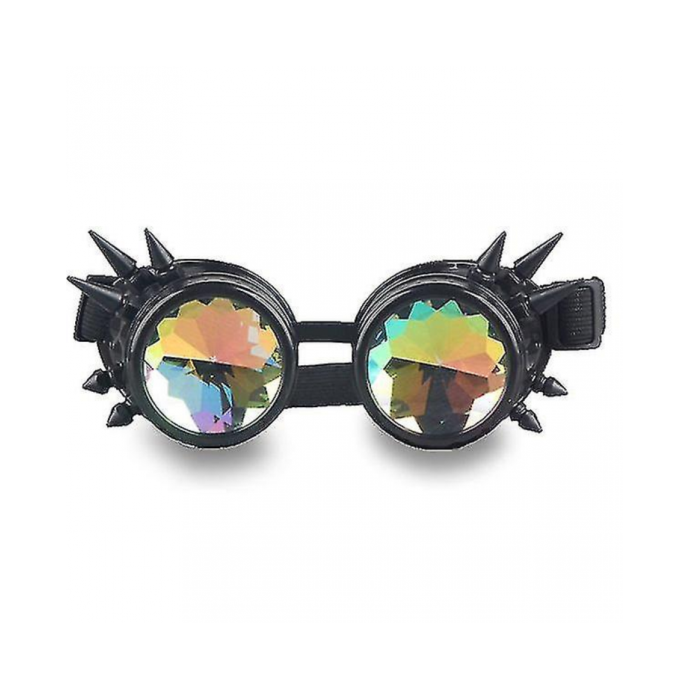 Rivet Steampunk Goggles Cyber Welding Goth Cosplay Vintage Goggles Rustic Rave Party Fancy Dress Costume Black_Special Gift