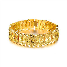 Retro Fashion Gold Plated 24k Gold Men'S Wide Bracelet_Special Gift