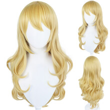 Parrucca da Principessa Peach, bionda, lunga e riccia, per Halloween, cosplay, feste in maschera, travestimenti, parrucca anime femminile_Regalo spec