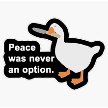 10pcs Cartoon Duck Peace Is Never An Option Car Computer Vinyl Irregular Shape Sticker_Special Gift