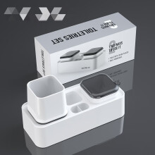 Porte-brosse à dents sans perçage, gobelet pour bain de bouche, ensemble de salle de bain, cadeau idéal pour tous types de murs.