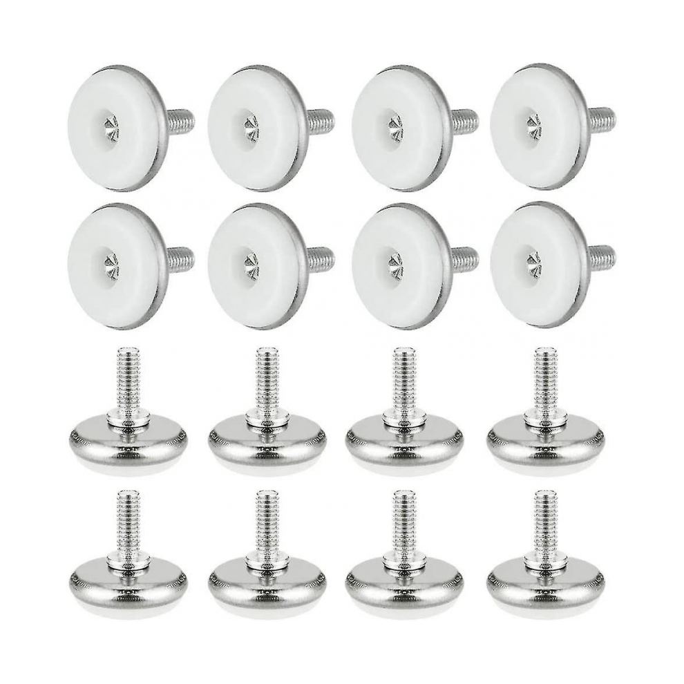 30 Pcs Adjustable Furniture Feet Regulating Screw Round M6 Thread Leveling Feet Height Adjustable Feet White_special Gift 6902344723574