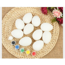 10 Pieces Of Easter Diy Hand-Painted White Eggs For Children, Graffiti Simulation Eggs With Paint_Special Gift
