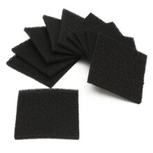 Set van 10 zwarte vierkante luchtfilterpads van actieve koolstofschuim met 28 ppi, compatibel met rookafzuigers_Speciaal cadeau