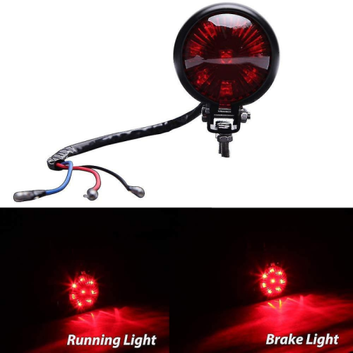 Κόκκινο φως φρένων LED 12v μαύρο, συμβατό με ποδήλατο δρόμου, οπίσθιο φως φρένων 1