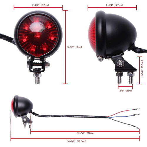 Κόκκινο φως φρένων LED 12v μαύρο, συμβατό με ποδήλατο δρόμου, οπίσθιο φως φρένων 2