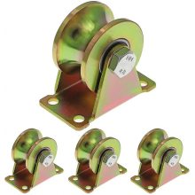 4 Pcs Sliding Gate Wheels 50mm, Steel Wheels With U Groove, U Groove Wheel compatible Reverse Track, Industrial Machine, Rolling Door, Load Capacity