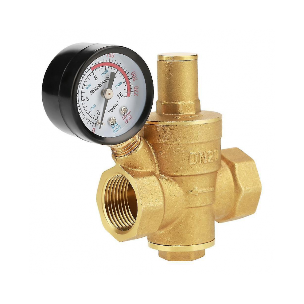 Dn25 Adjustable Water Pressure Reducing Regulator, Brass Water Pressure Reducing Valve + Manometer Water Pressure Gauge (Dn25)_(Happyshop)_Special Gi 6902344722546