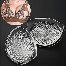 Breathable Silicone Bra Inserts | Semi-adhesive Breast Enhancer | Breast Gel Pads | Sports Bra Pads Push Up Booster | Swimsuit Padding. (semicircle)_
