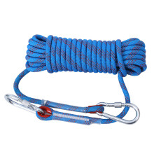 10mm Safety Rope 10 Meters, Nylon Outdoor Rescue Rope High Tenacity Rope With Carabiner Safety Rope For Applications Emergency Survival, Fire Rescue