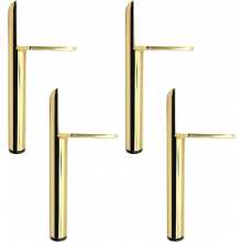4 Pieces Oblique Table Legs Metal Cabinet Legs, Cone Furniture Leg, Gold, 15cm Height, Non-Slip Silent Base for Sofas, Tables and Other Furniture_Spe