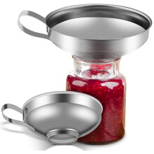 2 Pack Canning Funnels Stainless Steel Kitchen Wide Mouth Funnel Set Easy Fill Funnels with Handle for Transferring Fluid Oil Powder Beans Jam_Specia