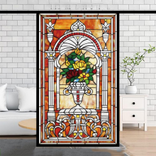 Stained Glass Window Film Sunblock Stickers,european Church Mosaic Art Stained Glass Film,static Cling Privacy Window Stickerflower 60x120cm_Special
