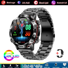Nieuwe slimme bloedglucosemeter voor heren met volledig touchscreen, sport- en fitnesshorloge. Monitor uw bloedglucose overal met ECG+PPG. Smartwatch