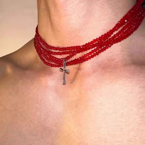 2024 New Red Necklace Multi-Layer One-Piece Necklace Personalized Bib Beads_Special Gift 2