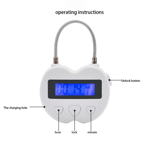 Smart Time Lock Lcd Display Time Lock Multifunction Travel Electronic Timer, Waterproof Usb Rechargeable Temporary Timer Padlock_Special Gift 2