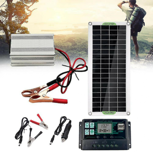 Κιτ ηλιακού πάνελ 200w, φορτιστής μπαταρίας 12v σε 220v με ελεγκτή 100a_Ειδικό δώρο 1
