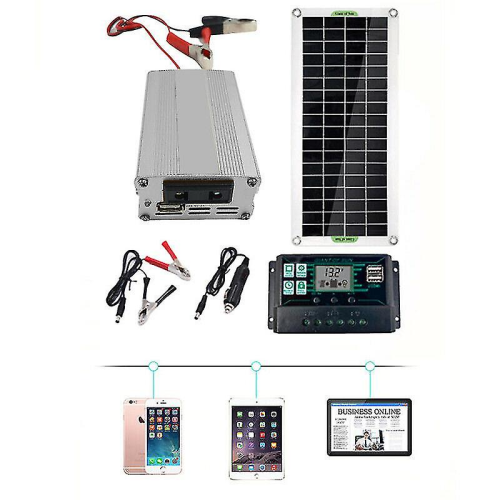 Κιτ ηλιακού πάνελ 200w, φορτιστής μπαταρίας 12v σε 220v με ελεγκτή 100a_Ειδικό δώρο 2