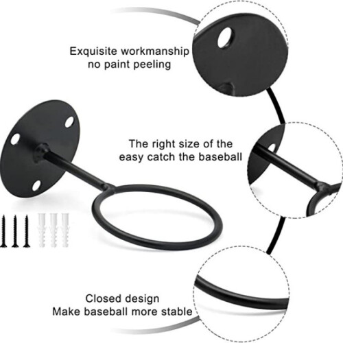 4pcs Wall Mounted Baseball Storage Rack Golf Baseball Storage Rack Display Rack For Storage_Special Gift 1