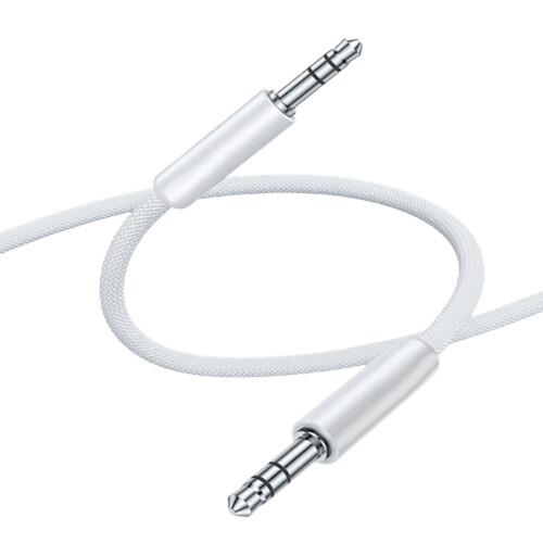 Ligne flexible de cordon d'adaptateur de câble stéréo de-Blanc