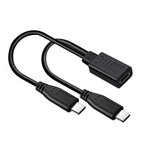 Câble de chargement séparateur USB C, sortie 5V 3A, cordon-B