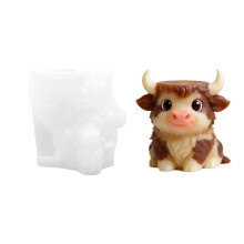 Sitting Cow Statue Silicone Candle Molds For Handmade Candle Cup