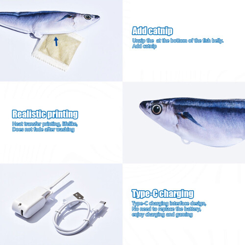 Interactief Flopping Fish Cats Toy 3 Motion-modellen Catmint 1