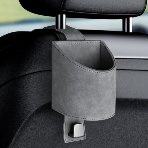 Stilvoller Auto-Innenraum-Organizer aus Leder,-Grau 2