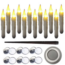 12-pak batteri LED-koniske lys med fjernbetjening