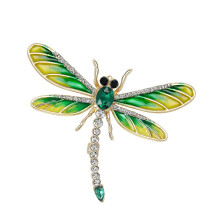 Farbenfrohe, raffinierte Libellen-Brosche, elegante,-Grün