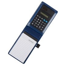 Budgetplaner-Organizer aus Leder mit Taschenrechner und-Blau