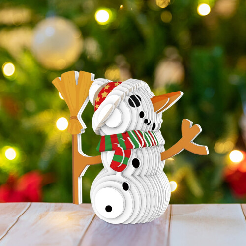 3D-pappers julpusselset – tomte, snögubbe, ren