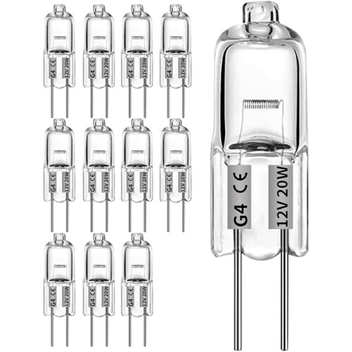 Bec halogen G4 10W 12V alb cald – pachet de 20