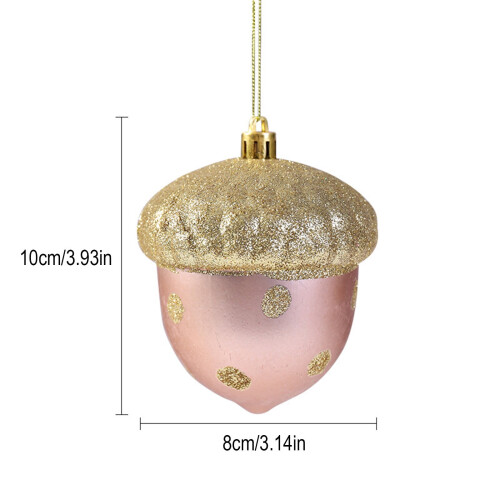 2pcs Christmas Ornament Balls - Pink Plastic Hanging 1