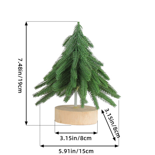 Mini-Weihnachtsbaum mit Holzsockel (15 cm) 2