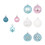 44-Piece Christmas Bauble Assortment – Blue, Pink, White 3