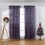 Snowflake Voile Curtains Silver Foil Print Pair 4