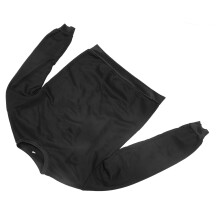 Bedruckter Rundhals-Pullover in Schwarz Größe M
