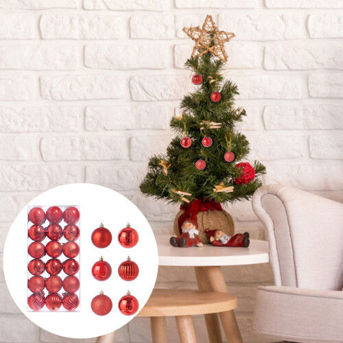 Boules de Noël décoratives 30 mm incassables, lot de 36 1