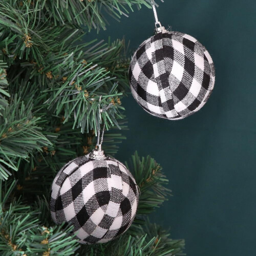 Red & Black Buffalo Plaid Christmas Balls, 24 Pack 2