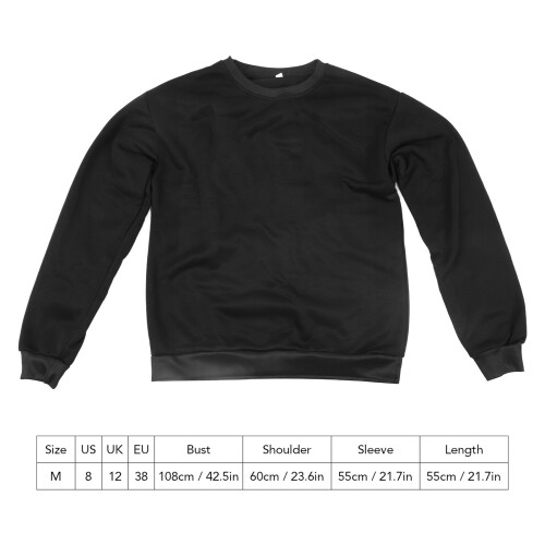 Bedruckter Rundhals-Pullover in Schwarz Größe M 1