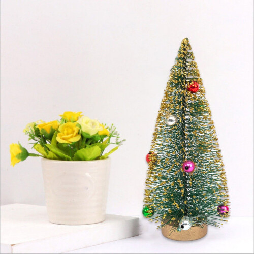 Christmas Plastic Green Trees Tabletop Decor 10pc 2