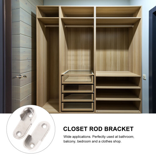 10-Pack Stainless Steel Closet Rod Brackets 2