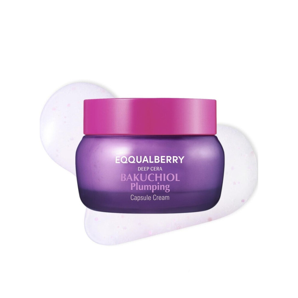 Cream Eqqualberry Bakuchiol Plumping Capsule |Plant-Based Retinol Alternative Face Moisturizer | Anti-Aging, Firming & Deep Hydration - 50Ml