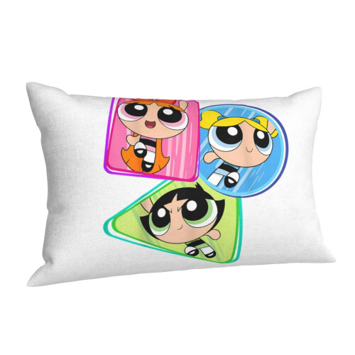 Powerpuffpinglorna sammet örngott 20x30 tum 1